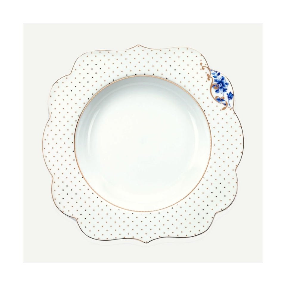 Beyaz Porselen Çukur Tabak 23,5 Cm Royal White Collection by Pip Studio