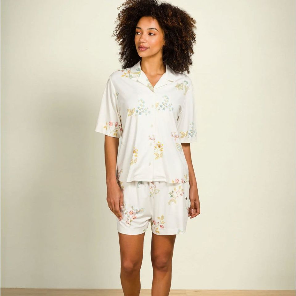 Beyaz Viscose Bluz Flora Collection by Pip Studio Medium