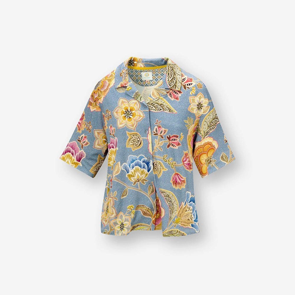Mavi Viscose Bluz Flora Collection by Pip Studio Medium