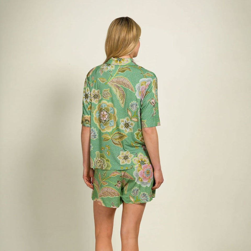 Yeşil Viscose Bluz Flora Collection by Pip Studio Small