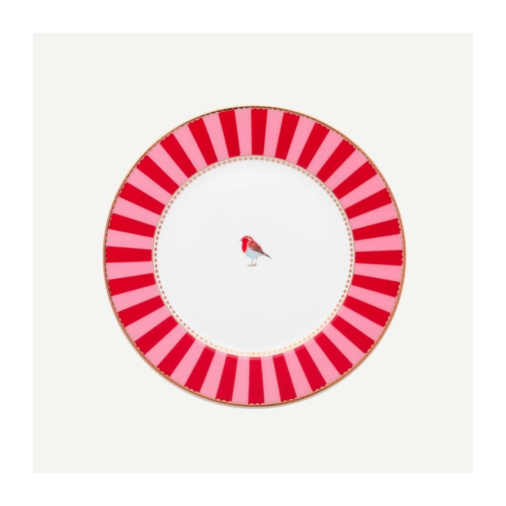 Kırmızı Pembe Porselen Pasta Tabağı 17 Cm Love Birds Collection by Pip Studio