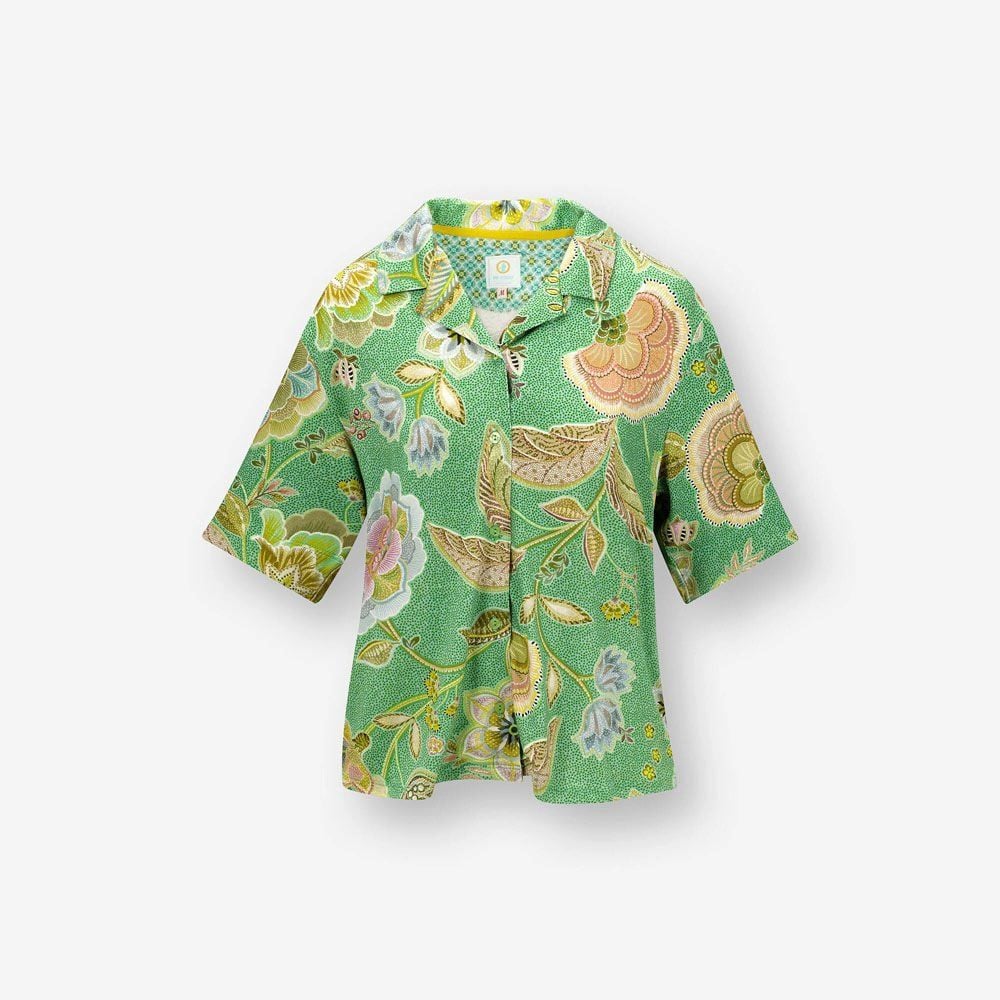 Yeşil Viscose Bluz Flora Collection by Pip Studio Medium