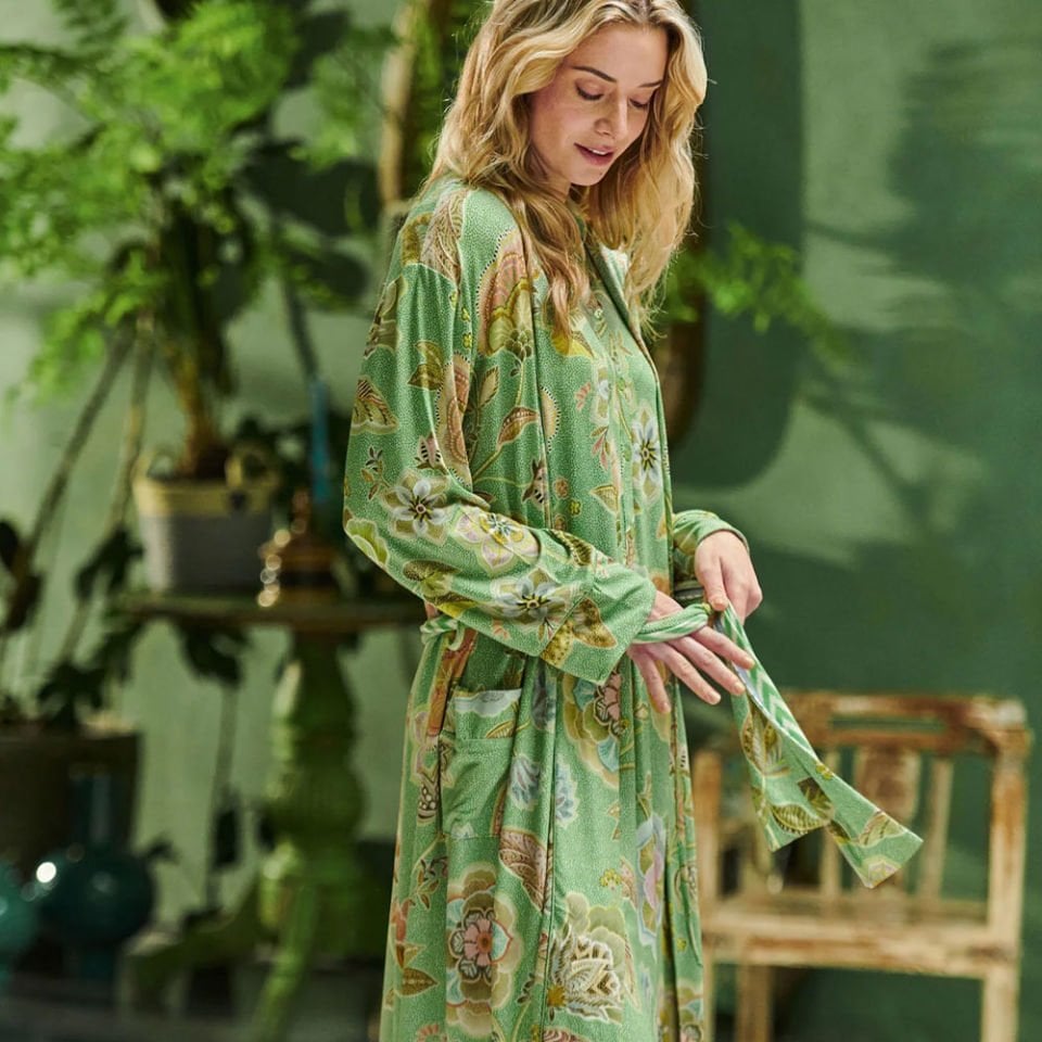 Yeşil Viscose Kimono Nisha Collection by Pip Studio Medium