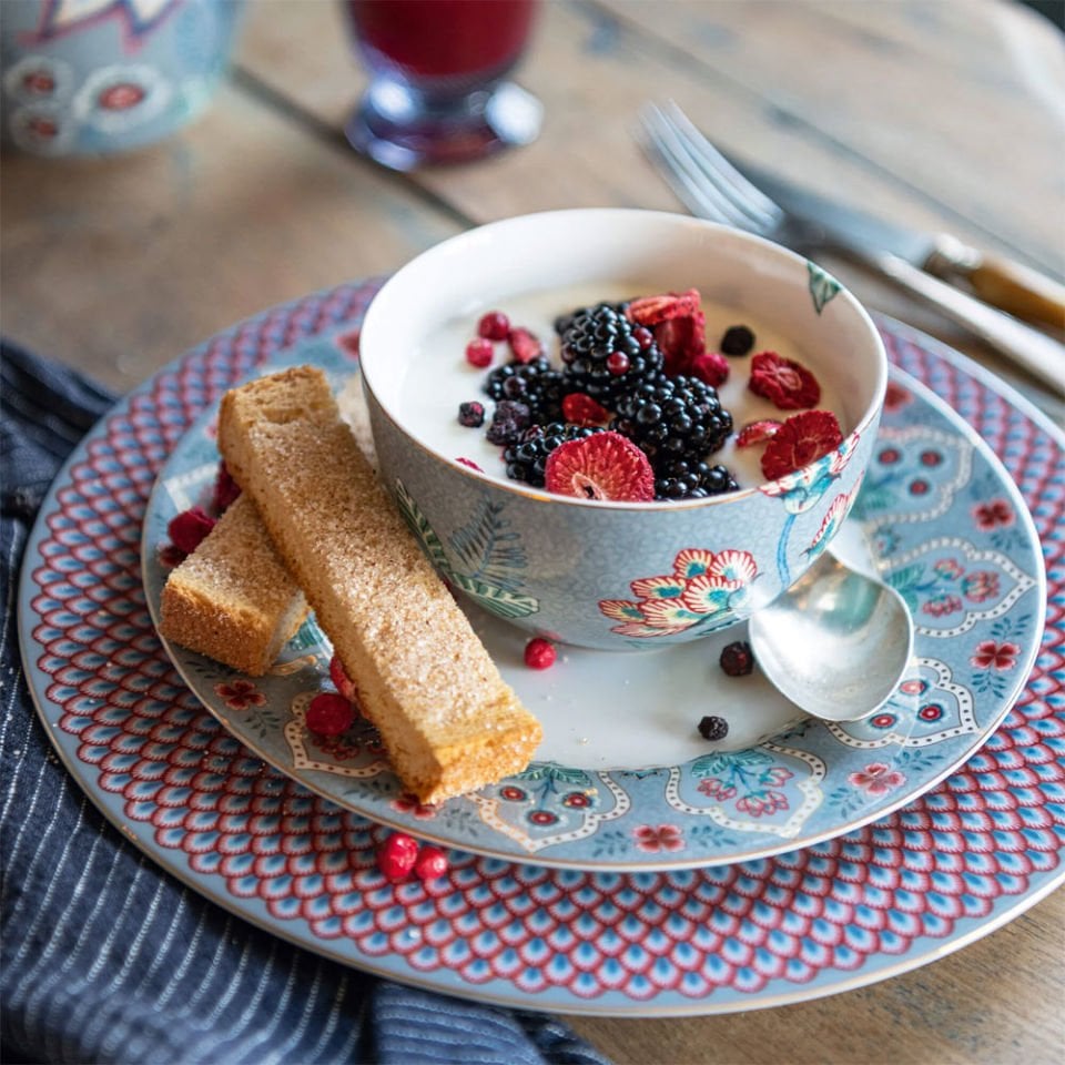 Mavi Porselen Yemek Tabağı 26,5 Cm Flower Festival Collection by Pip Studio