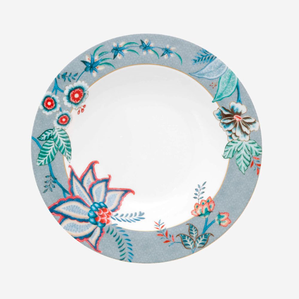 Mavi Porselen Çukur Tabak 21,5 Cm Flower Festival Collection by Pip Studio