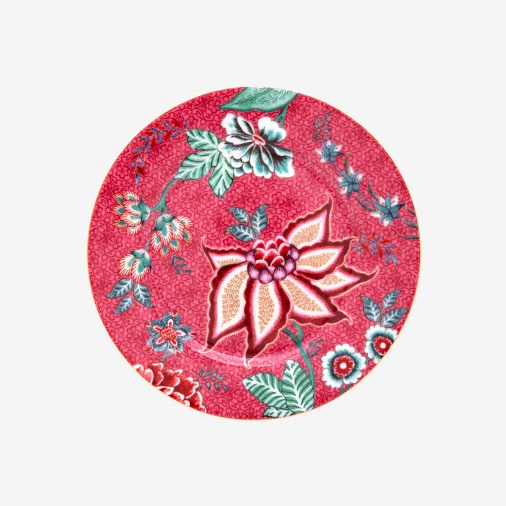 Kırmızı Porselen Pasta Tabağı 17 Cm Flower Festival Collection by Pip Studio