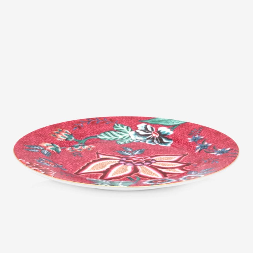 Kırmızı Porselen Pasta Tabağı 17 Cm Flower Festival Collection by Pip Studio