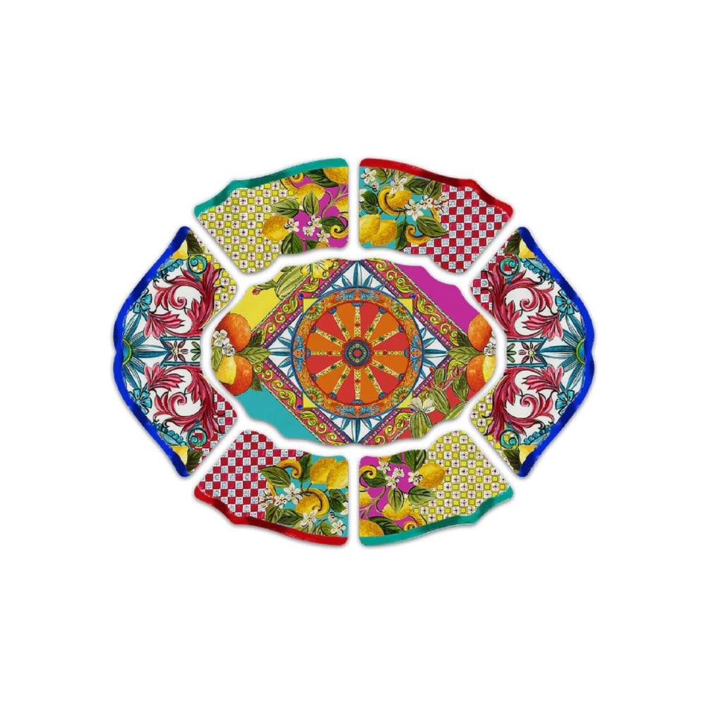 Baci Milano Ortigia 7 Parça Meze Tabağı 60 cm x 50 cm