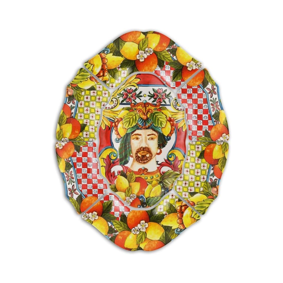 Baci Milano Sicily 7 Parça Meze Tabağı Turuncu 60 cm x 46 cm