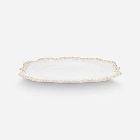 Beyaz Porselen Çukur Tabak 23,5 Cm Royal Gold White Collection by Pip Studio