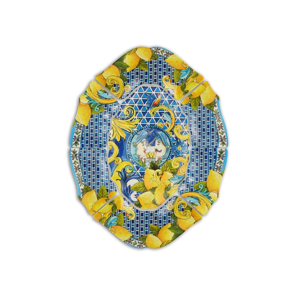 Baci Milano Sicily 7 Parça Meze Tabağı Mavi 60 cm x 46 cm