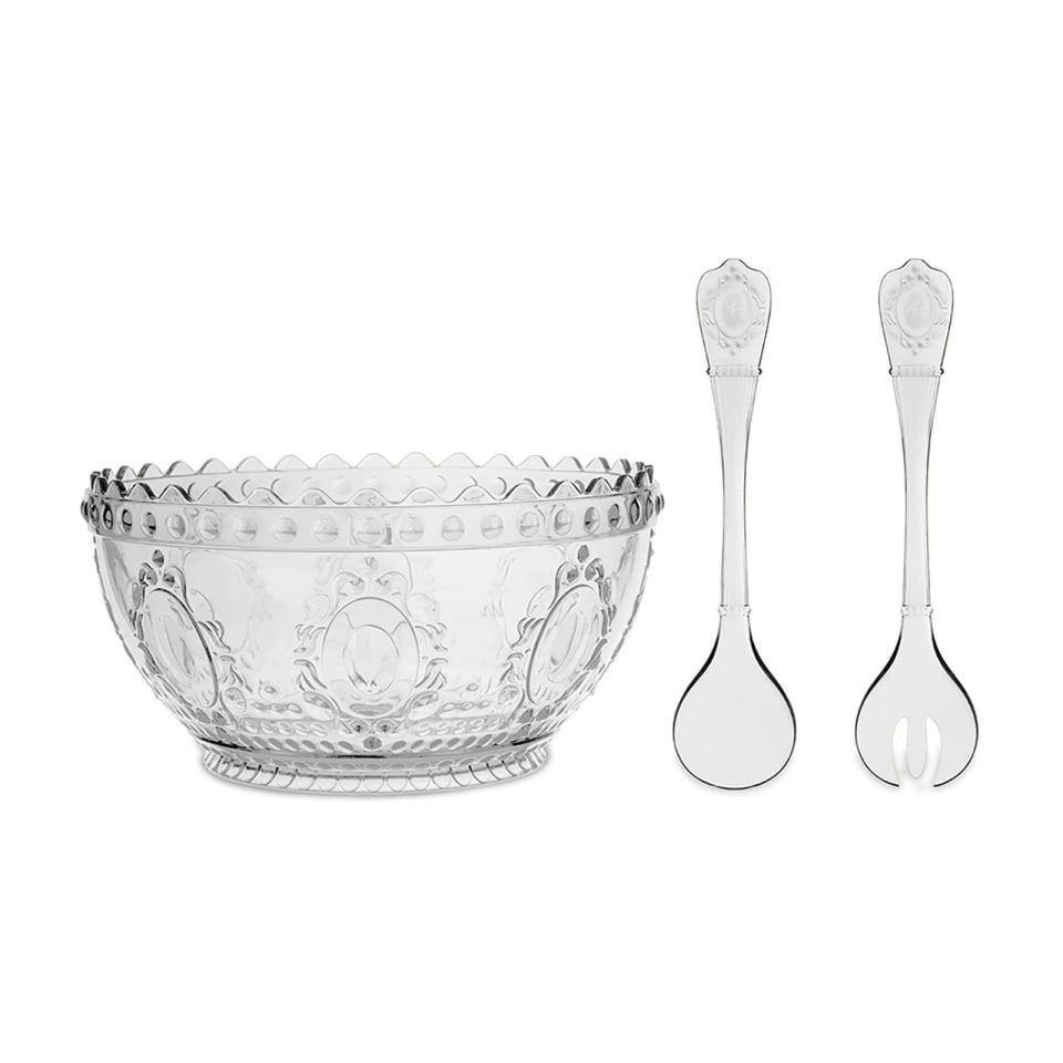 Baroque Rock Salata Kase Ve Servis Seti Şeffaf