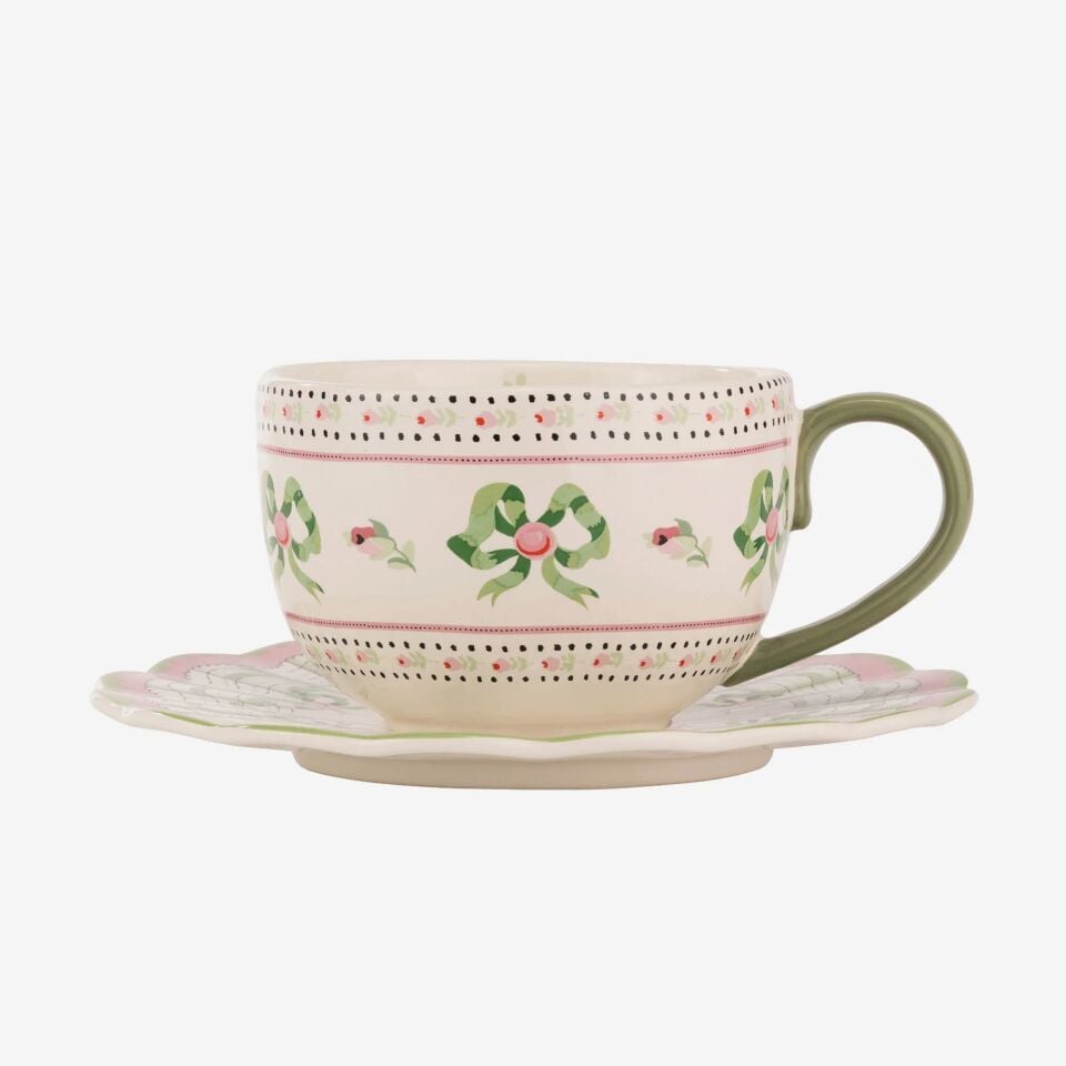 Cath Kidston Pembe Porselen Çay Fincanı 200 Ml