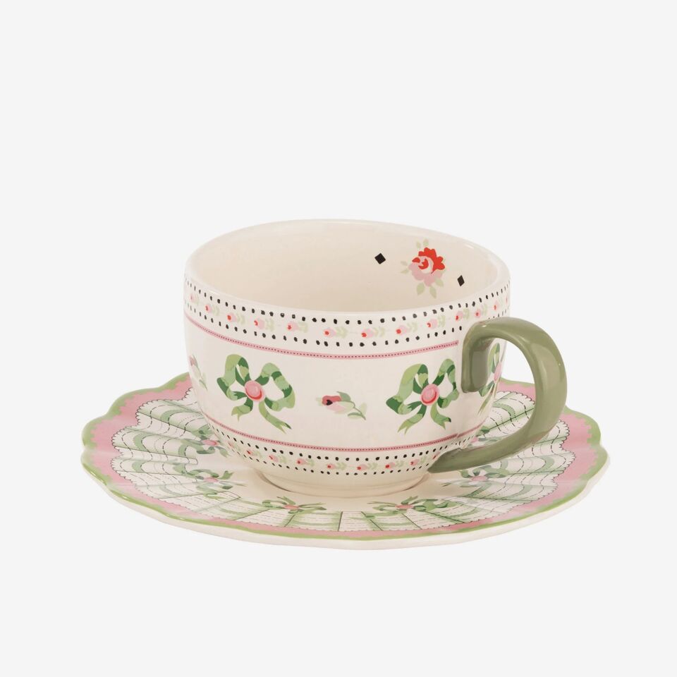 Cath Kidston Pembe Porselen Çay Fincanı 200 Ml