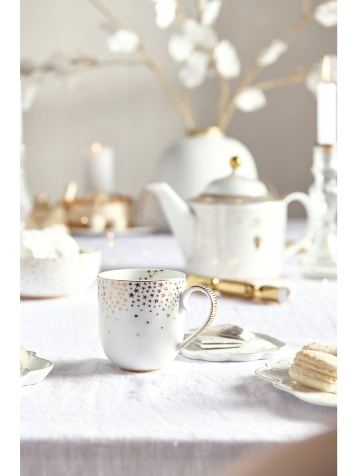 Beyaz Porselen Kupa 260 Ml Royal Gold White Collection by Pip Studio