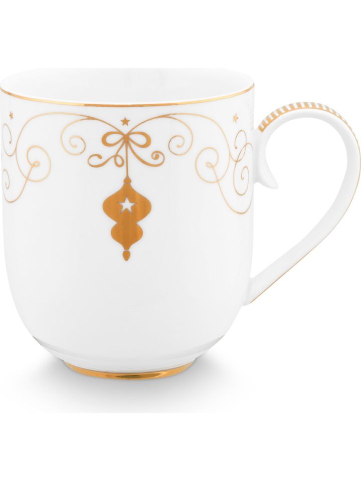 Beyaz Porselen Kupa 325 Ml Royal Gold White Collection by Pip Studio