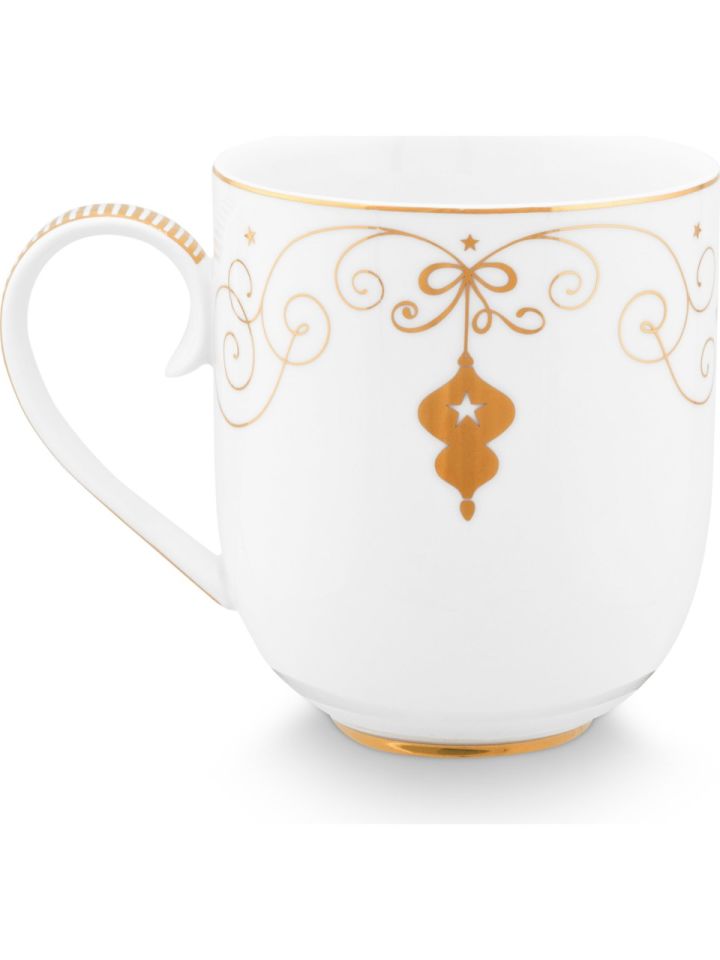 Beyaz Porselen Kupa 325 Ml Royal Gold White Collection by Pip Studio