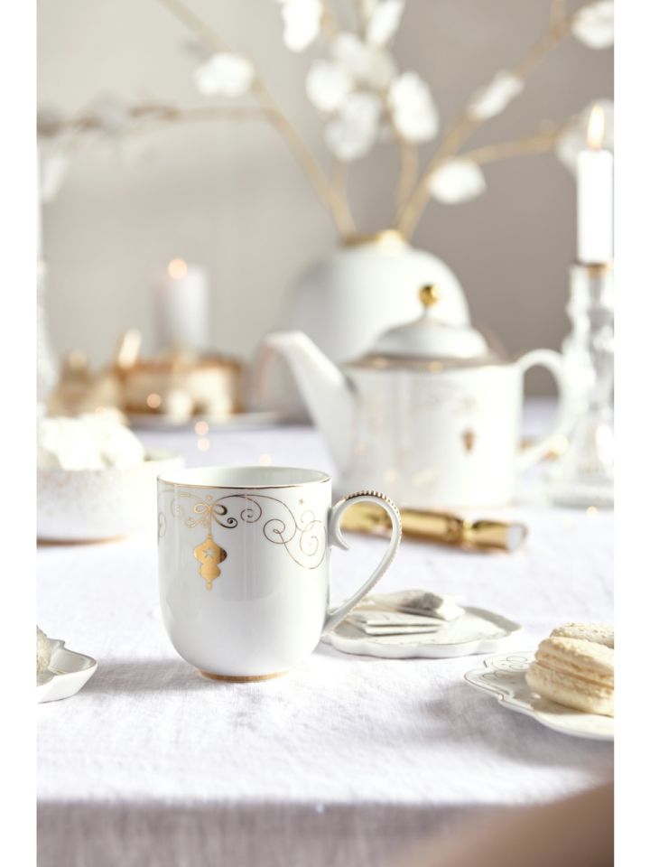 Beyaz Porselen Kupa 325 Ml Royal Gold White Collection by Pip Studio