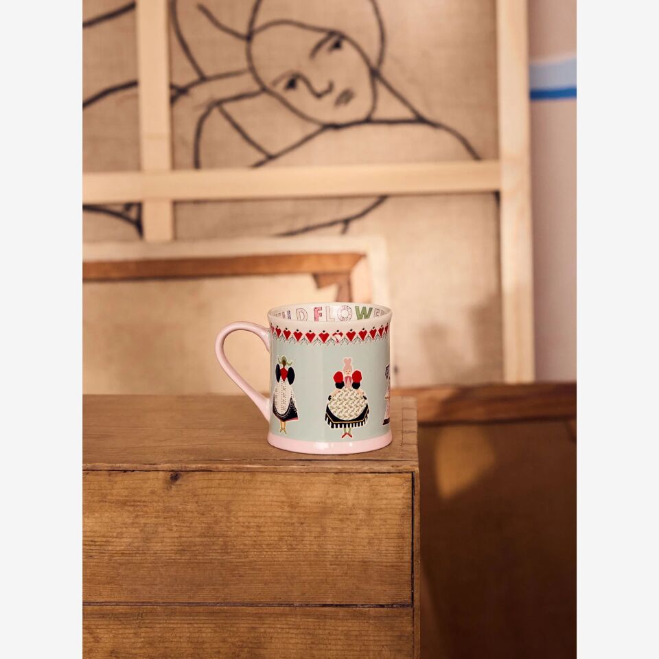 Cath Kidston Mavi Porselen Kupa 275 Ml