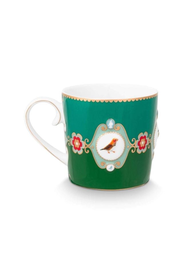 Yeşil Porselen Kupa 150 Ml Love Birds Collection by Pip Studio