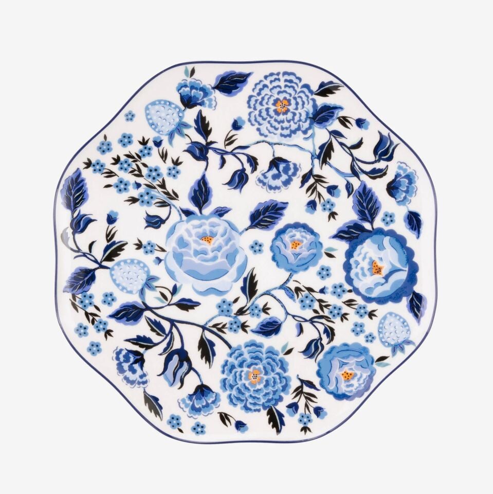 Cath Kidston Mavi Porselen Yemek Tabağı 26,5 Cm