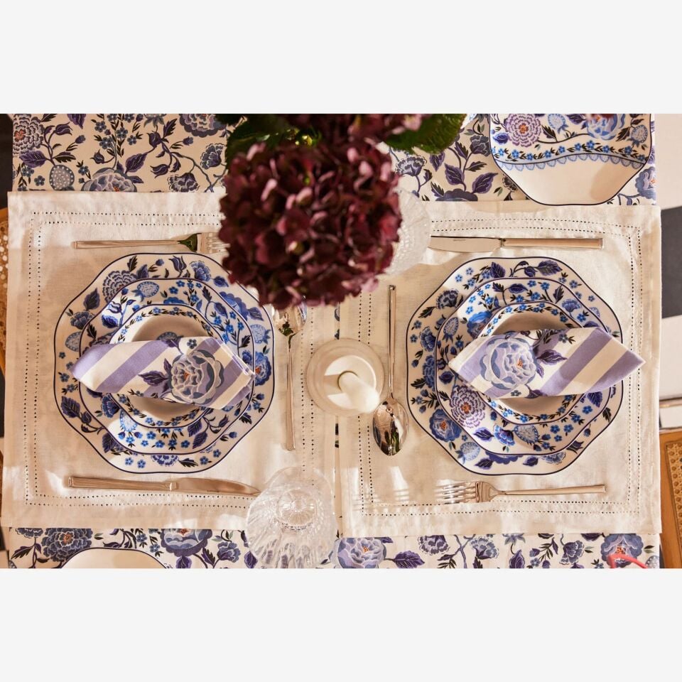 Cath Kidston Mavi Porselen Yemek Tabağı 26,5 Cm