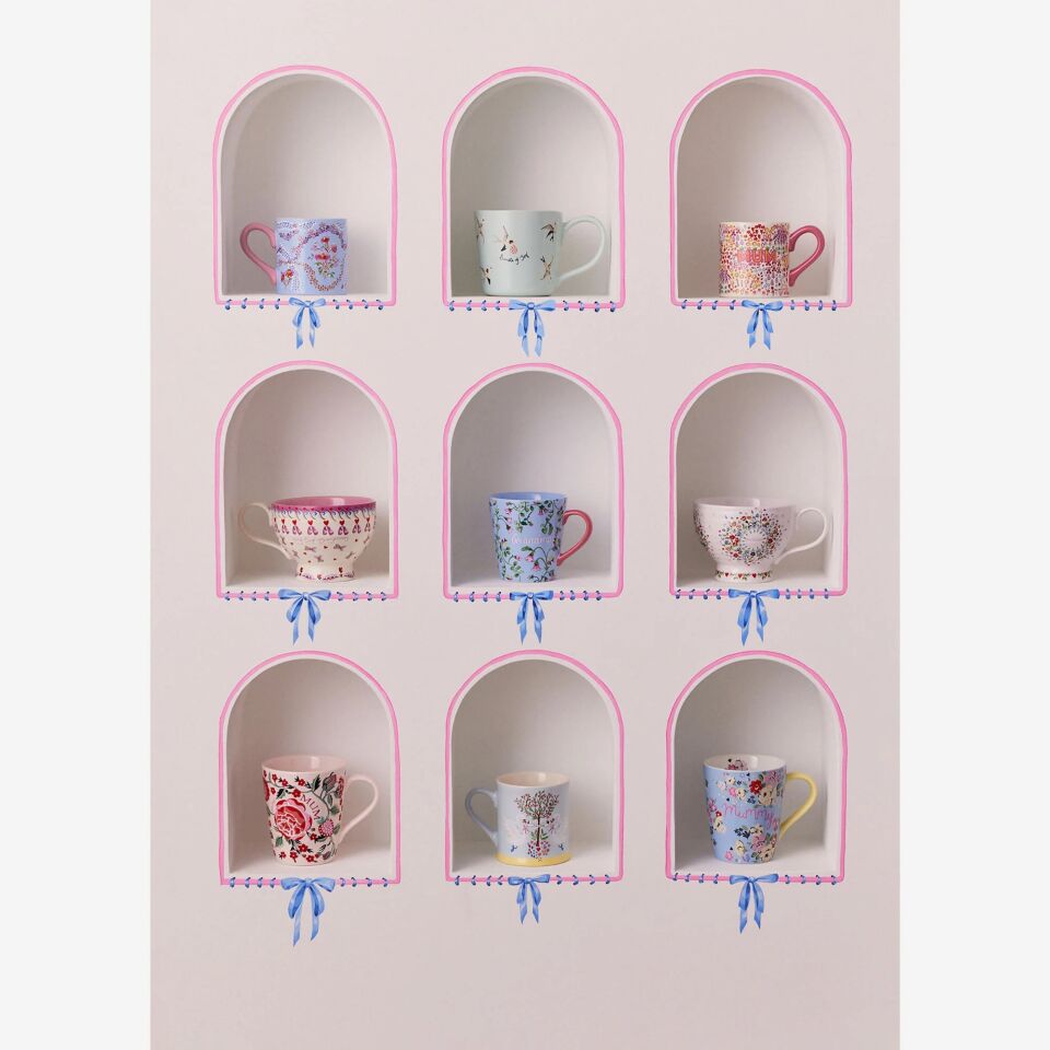 Cath Kidston Kırmızı Porselen Kupa 375 Ml