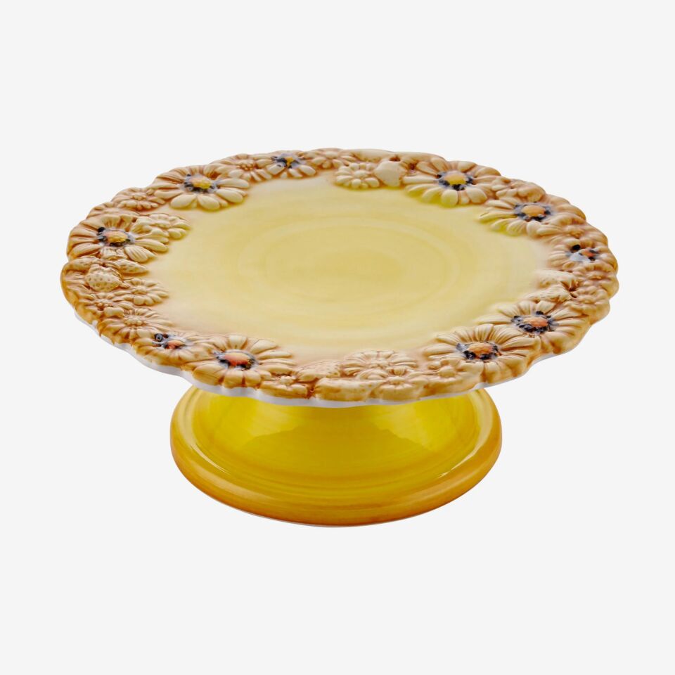 Edelweiss Italy Sarı Seramik Kek Standı 22 Cm