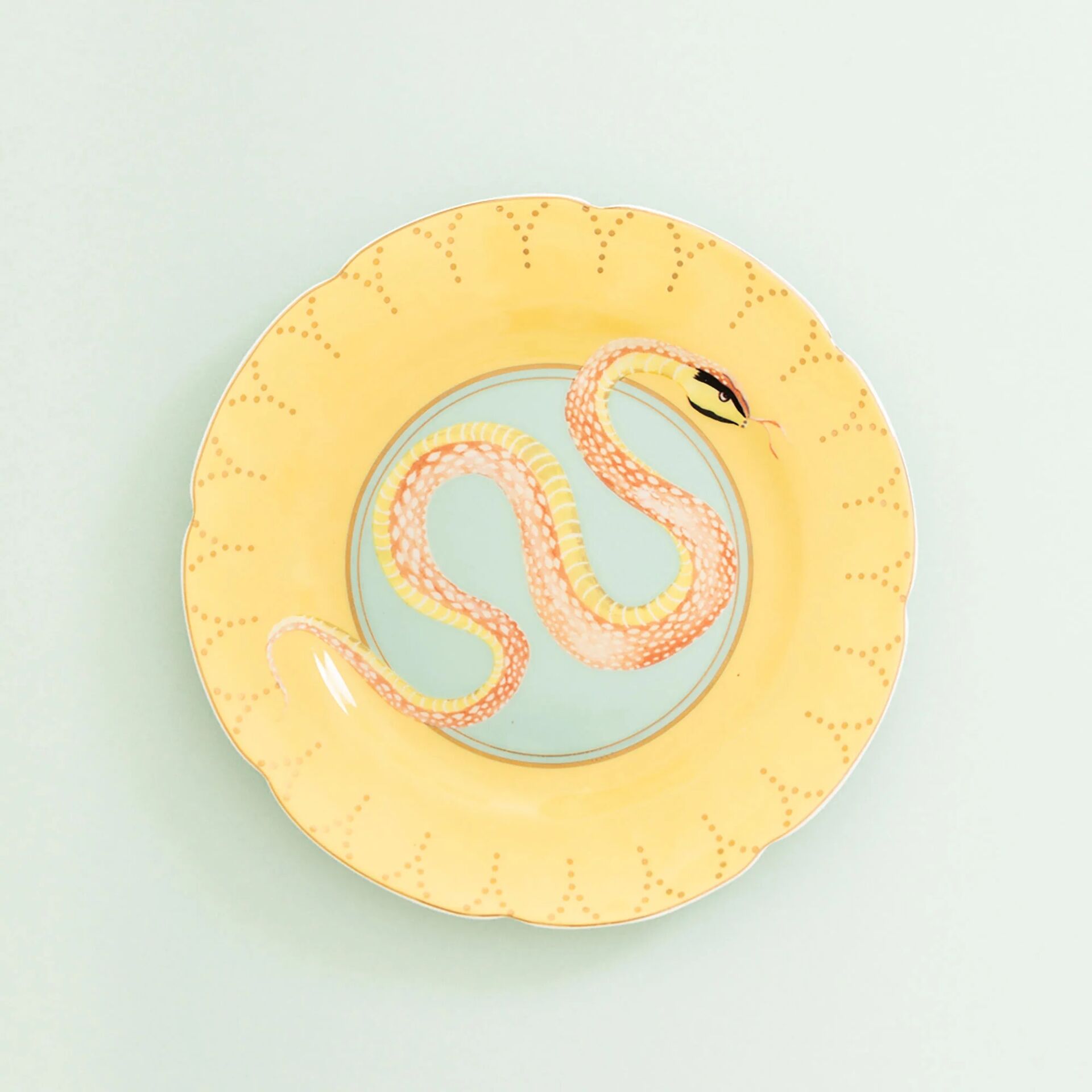 Yvonne Ellen Sarı Porselen Pasta Tabağı 16 Cm