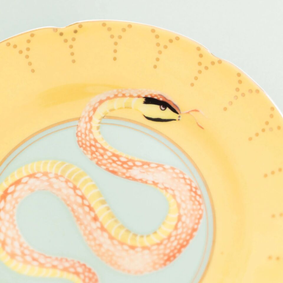 Yvonne Ellen Sarı Porselen Pasta Tabağı 16 Cm