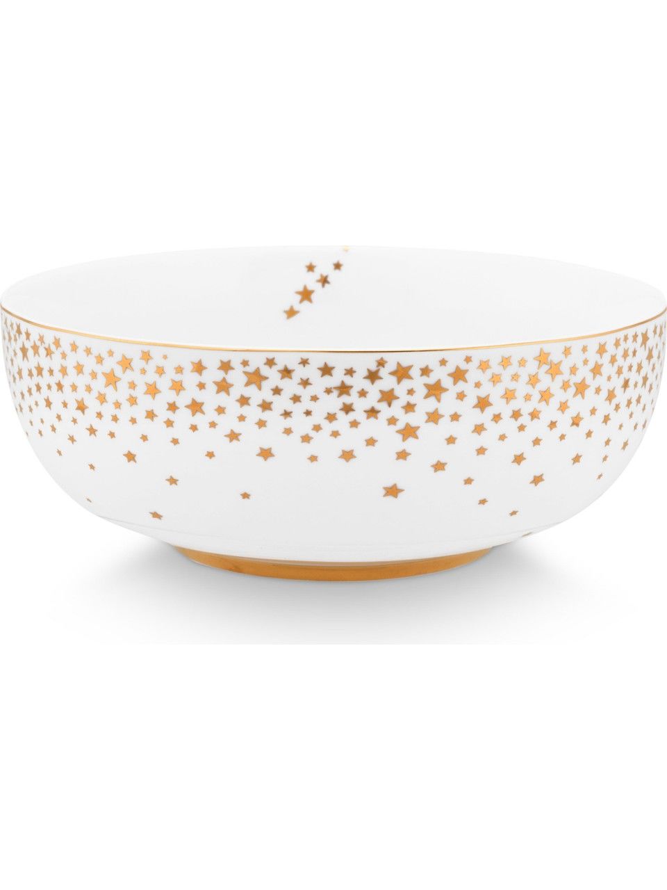 Beyaz Porselen Salata Kasesi 15 Cm Royal Gold White Collection by Pip Studio