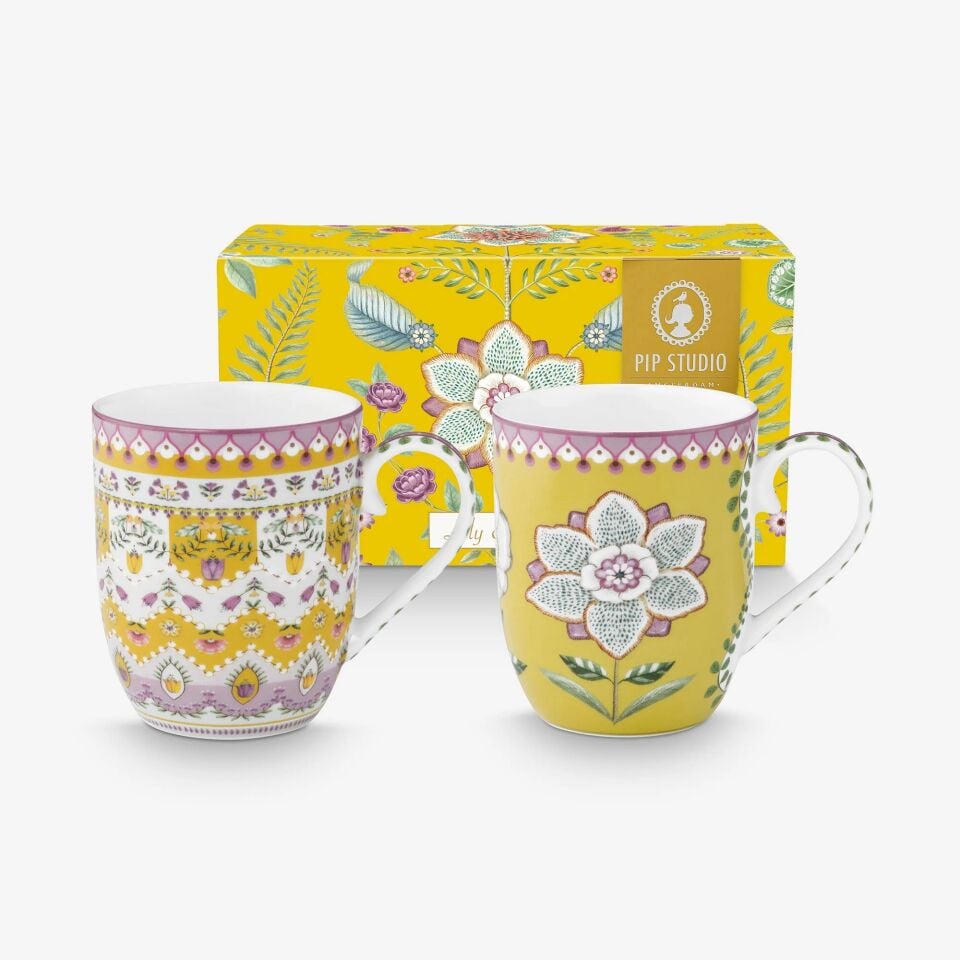 Sarı Porselen Kupa Seti Lily & Lotus Collection | by Pip Studio