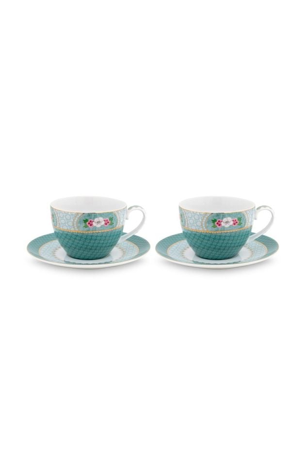 Mavi Porselen Çay Fincan Seti 280 Ml Blushing Birds Collection by Pip Studio