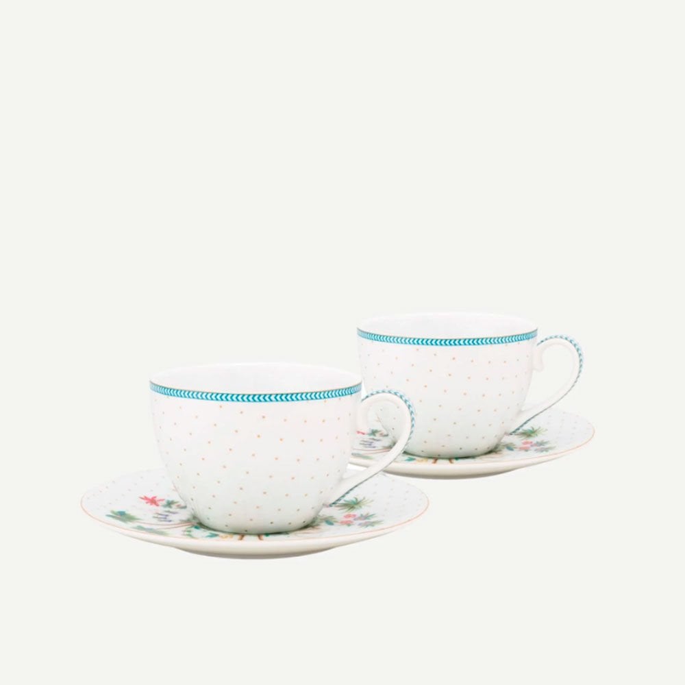 Beyaz Porselen Çay Fincan Seti 280 Ml Jolie Collection by Pip Studio