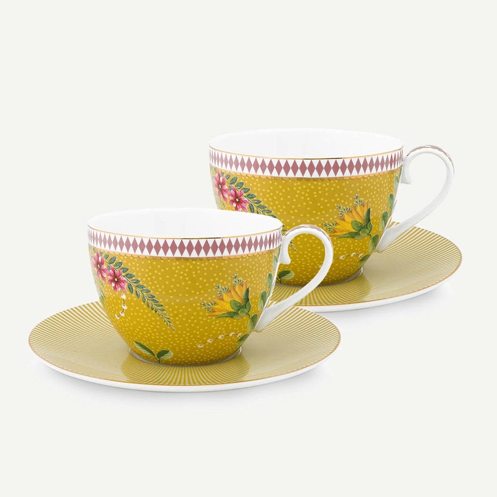 Sarı Porselen Çay Fincan Seti 280 Ml La Majorelle Collection by Pip Studio