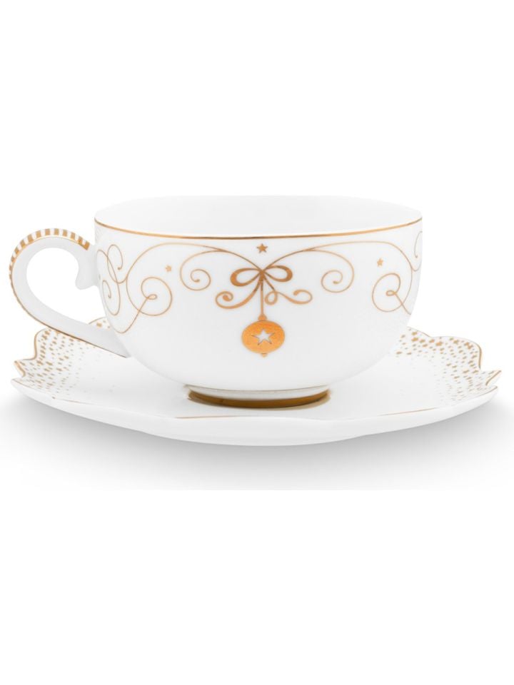 Beyaz Porselen Kahve Fincanı 125 Ml Royal Gold White Collection by Pip Studio