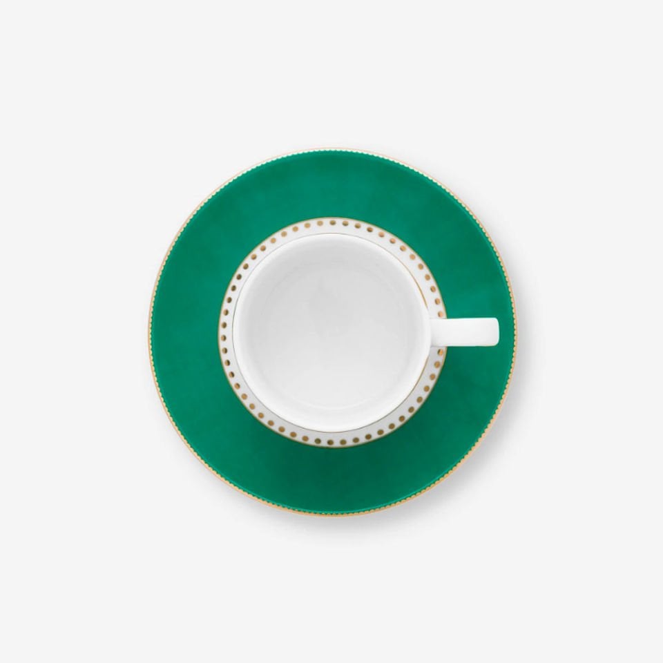 Yeşil Porselen Kahve Fincanı 125 Ml Love Birds Collection by Pip Studio