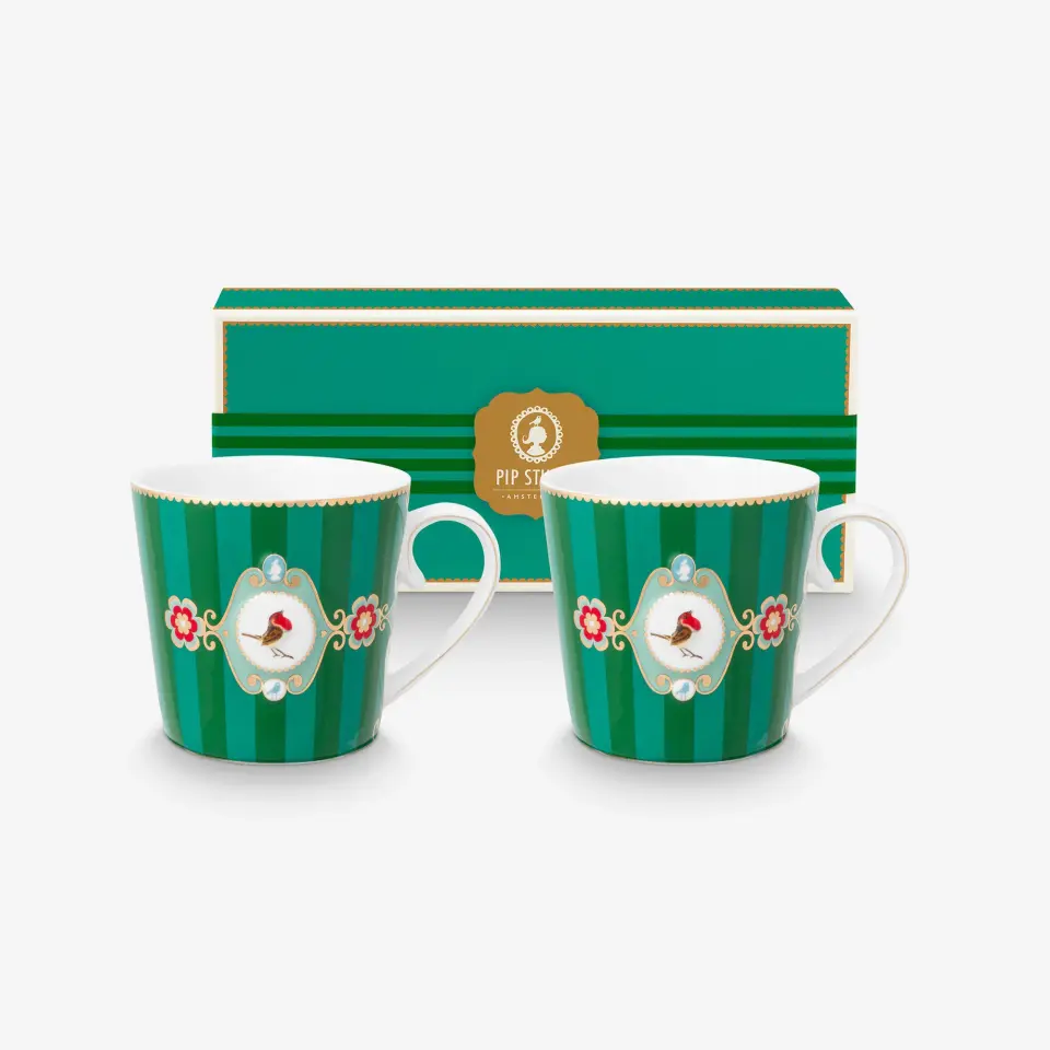 Pip Studio Yeşil Porselen Kupa Seti 250 Ml