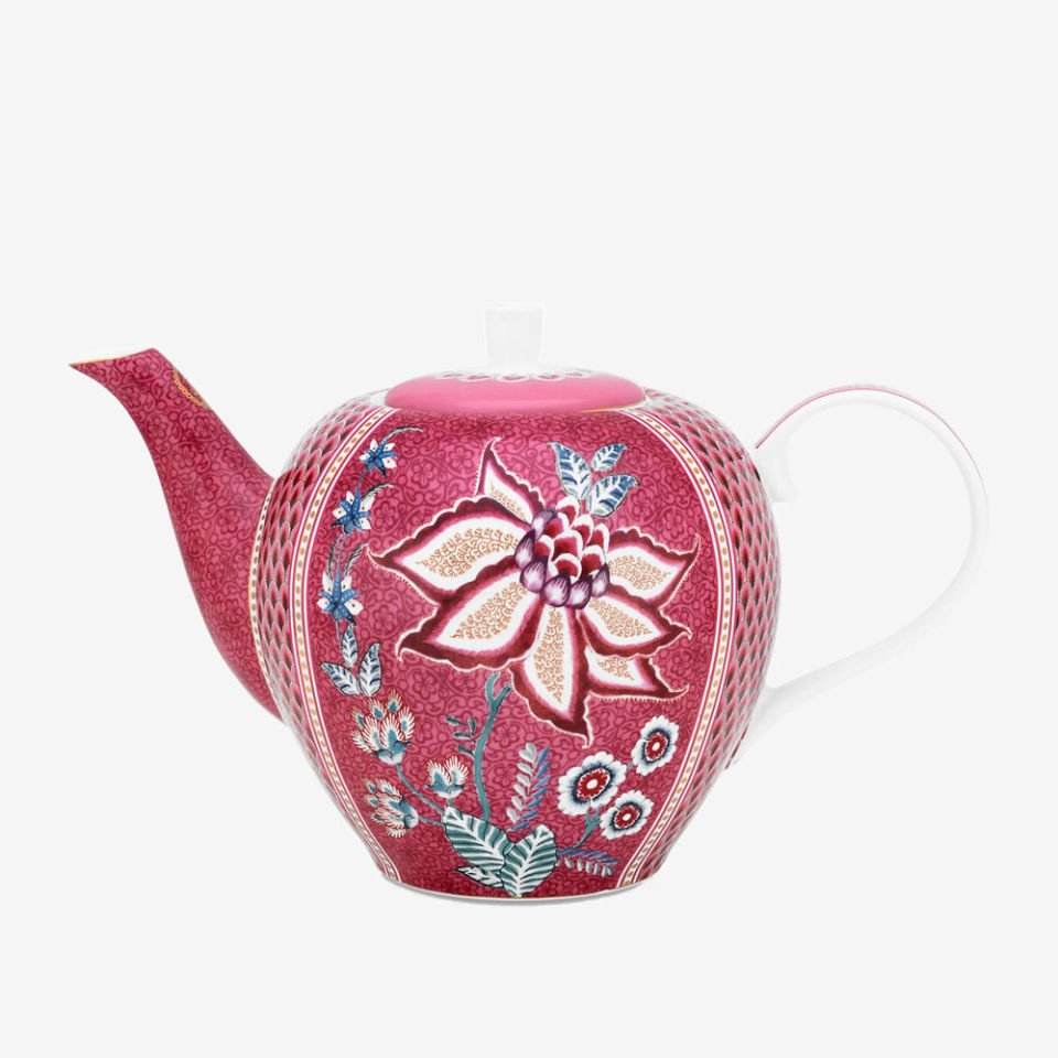 Kırmızı Porselen Demlik 1600 Ml Flower Festival Collection by Pip Studio