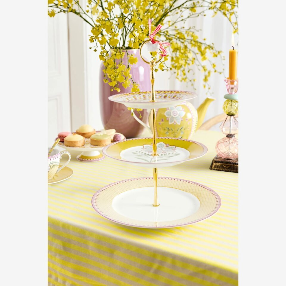 Sarı Porselen Kek Standı 26,5 Cm Lily & Lotus Collection | by Pip Studio