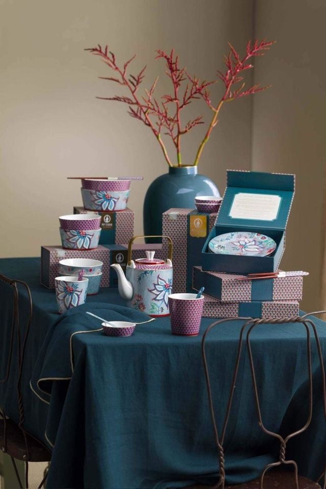 Mavi Porselen Demlik 1000 Ml Flower Festival Collection by Pip Studio