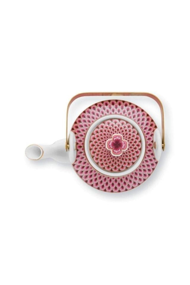 Kırmızı Porselen Demlik 1000 Ml Flower Festival Collection by Pip Studio