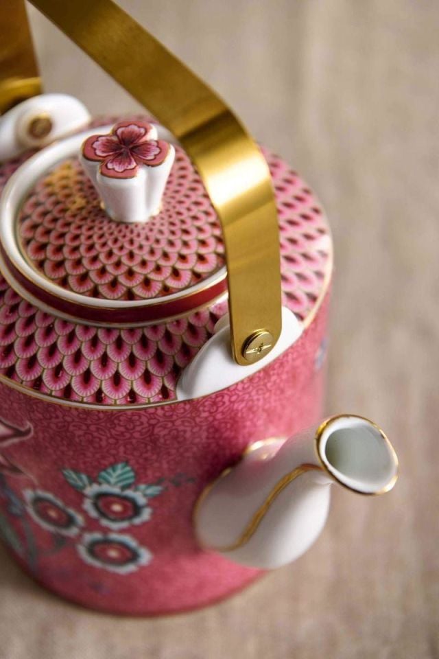 Kırmızı Porselen Demlik 1000 Ml Flower Festival Collection by Pip Studio