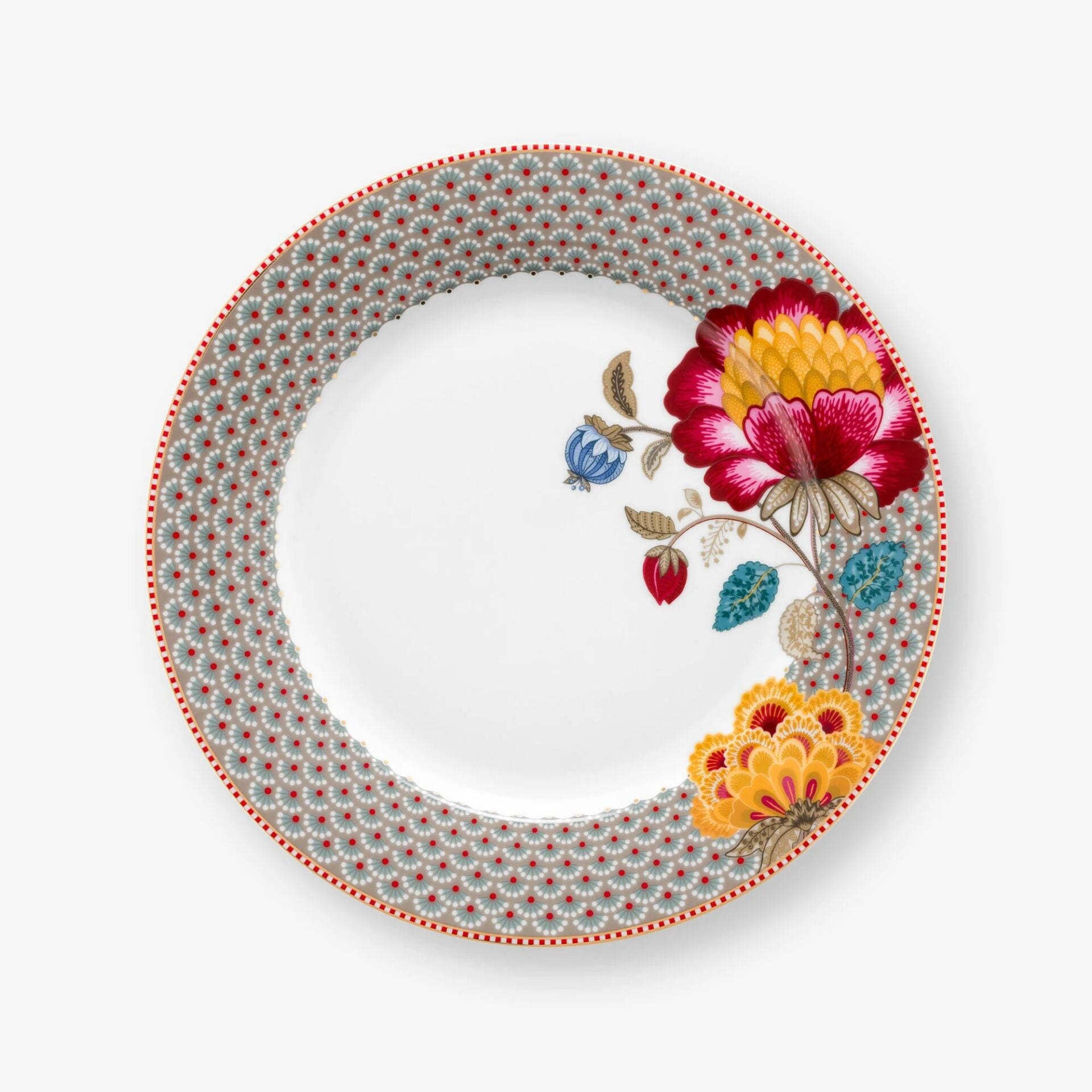 Haki Porselen Yemek Tabağı 26,5 Cm Fantasy Blooming Tales Collection