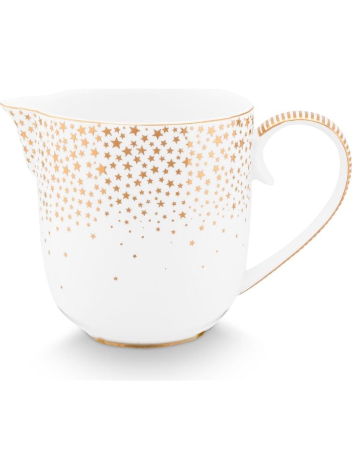 Beyaz Porselen Sütlük 260 Ml Royal Gold White Collection by Pip Studio