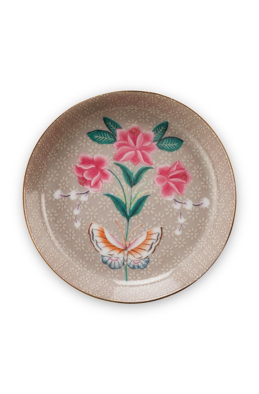 Haki Porselen Çay Tabağı 9 Cm Blushing Birds Collection by Pip Studio