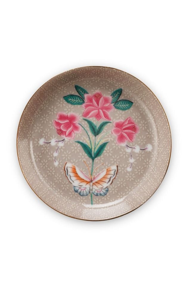 Haki Porselen Çay Tabağı 9 Cm Blushing Birds Collection by Pip Studio