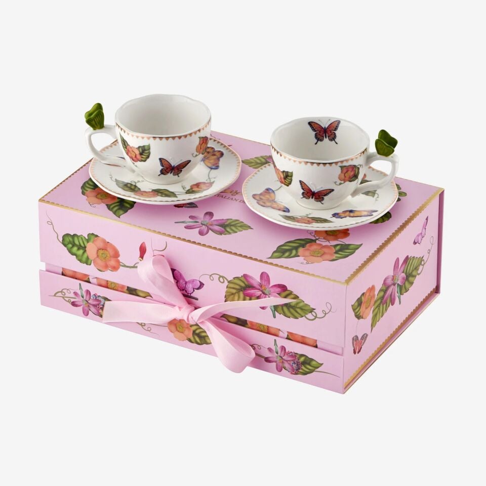 Chiara Alessi Yeşil Porselen Kahve Fincan Seti 120 Ml Butterfly Collection