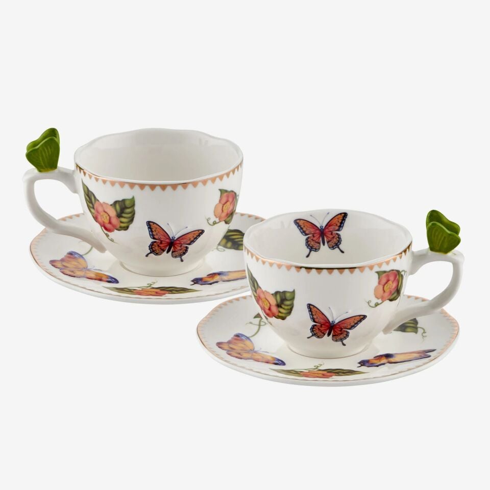 Chiara Alessi Yeşil Porselen Kahve Fincan Seti 120 Ml Butterfly Collection