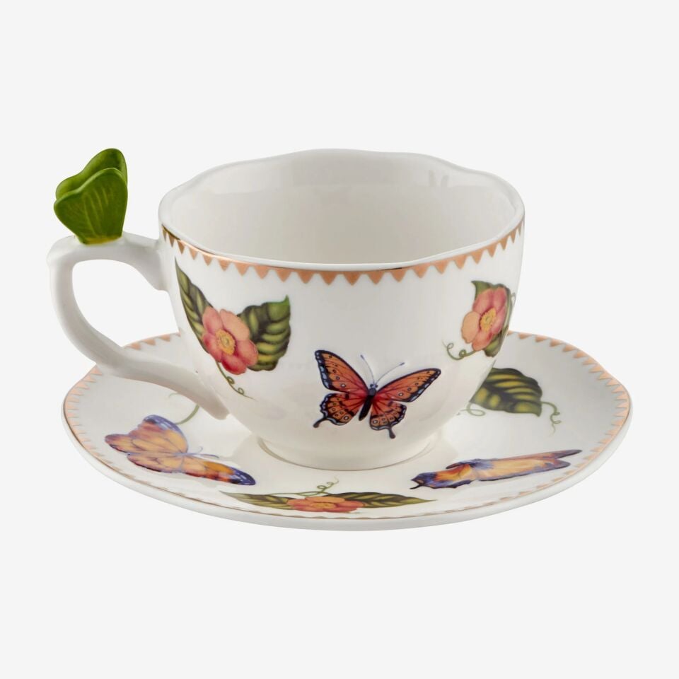 Chiara Alessi Yeşil Porselen Kahve Fincan Seti 120 Ml Butterfly Collection